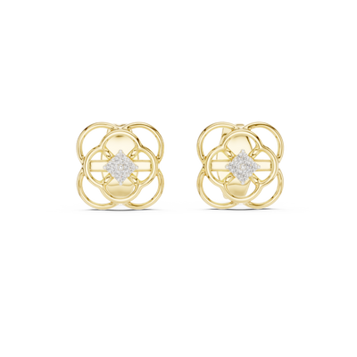 Elowen Floral Halo  Diamond Earrings