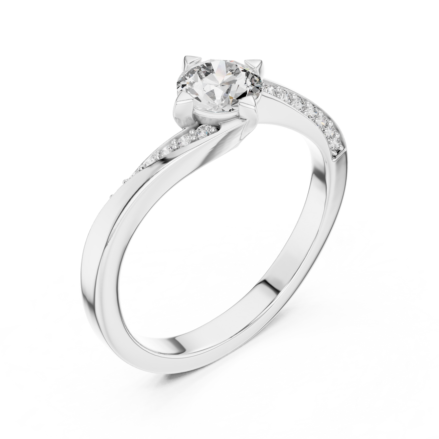 Elarienne Round Solitaire  Diamond Ring