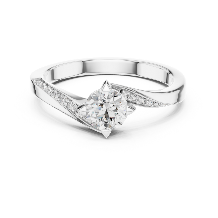 Elarienne Round Solitaire  Diamond Ring