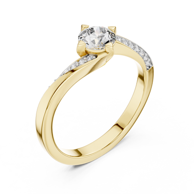 Elarienne Round Solitaire  Diamond Ring