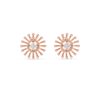 Aurelia Floral Sunburst Diamond Earrings