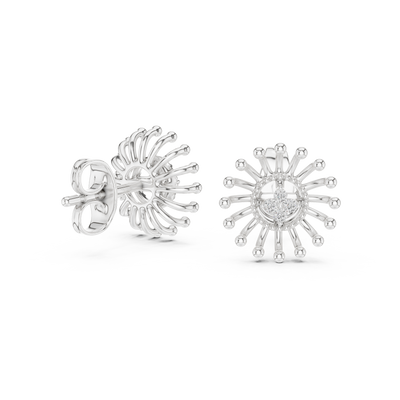 Aurelia Floral Sunburst Diamond Earrings