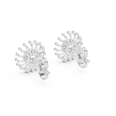 Aurelia Floral Sunburst Diamond Earrings