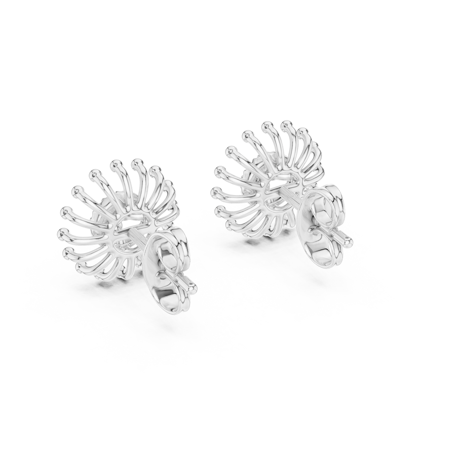Aurelia Floral Sunburst Diamond Earrings