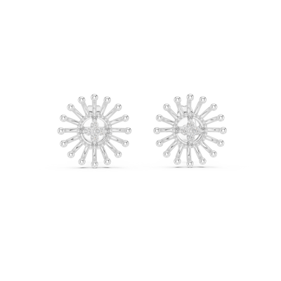 Aurelia Floral Sunburst Diamond Earrings