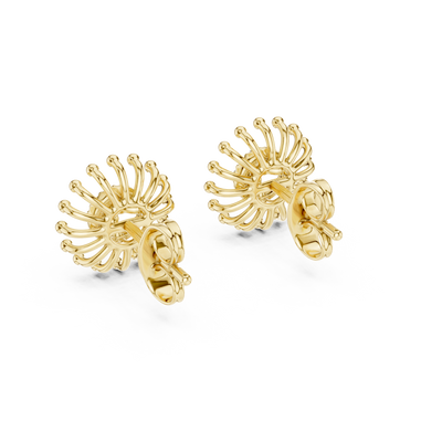 Aurelia Floral Sunburst Diamond Earrings