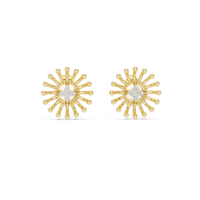 Aurelia Floral Sunburst Diamond Earrings