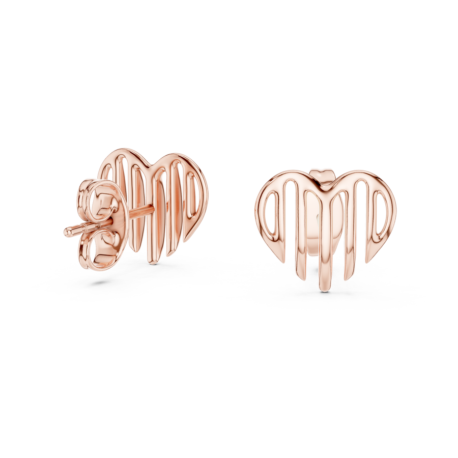 Amara Sculpted Heart Diamond Earrings