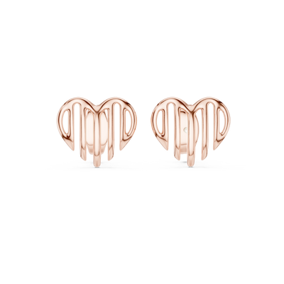 Amara Sculpted Heart Diamond Earrings - ZeeDiamonds