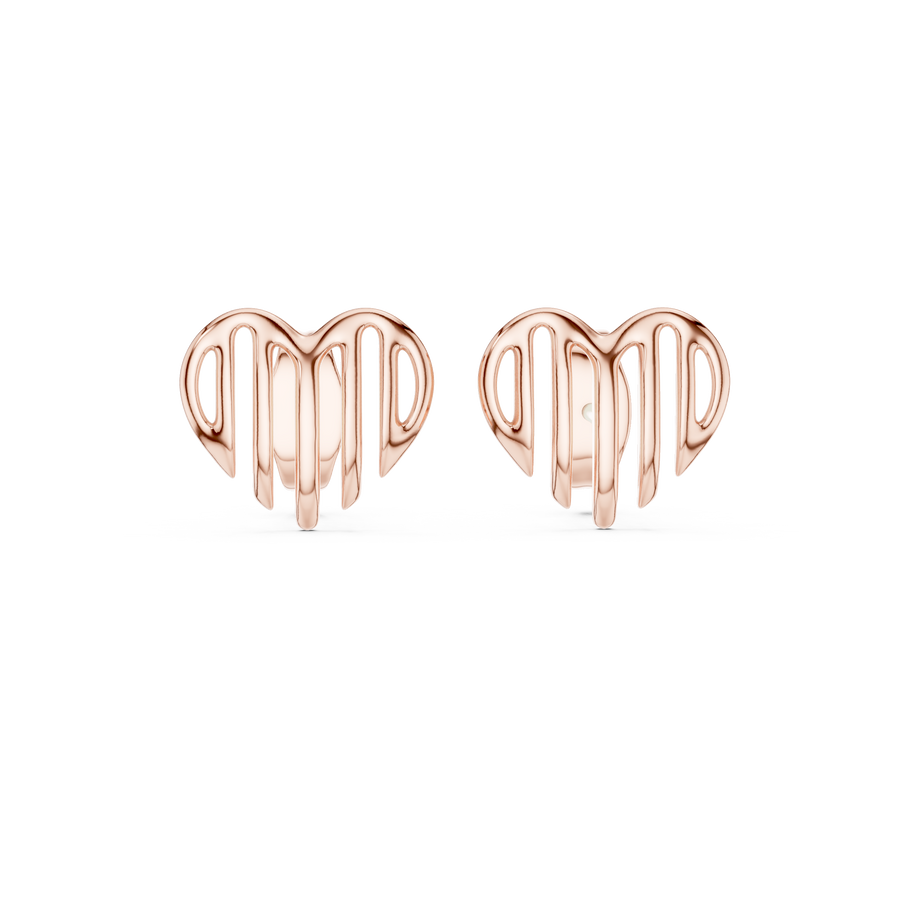 Amara Sculpted Heart Diamond Earrings