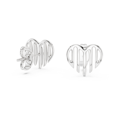 Amara Sculpted Heart Diamond Earrings - ZeeDiamonds