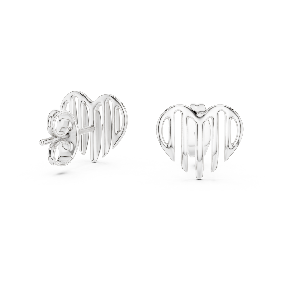 Amara Sculpted Heart Diamond Earrings