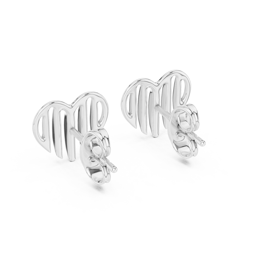 Amara Sculpted Heart Diamond Earrings