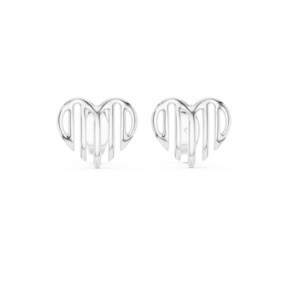 Amara Sculpted Heart Diamond Earrings - ZeeDiamonds
