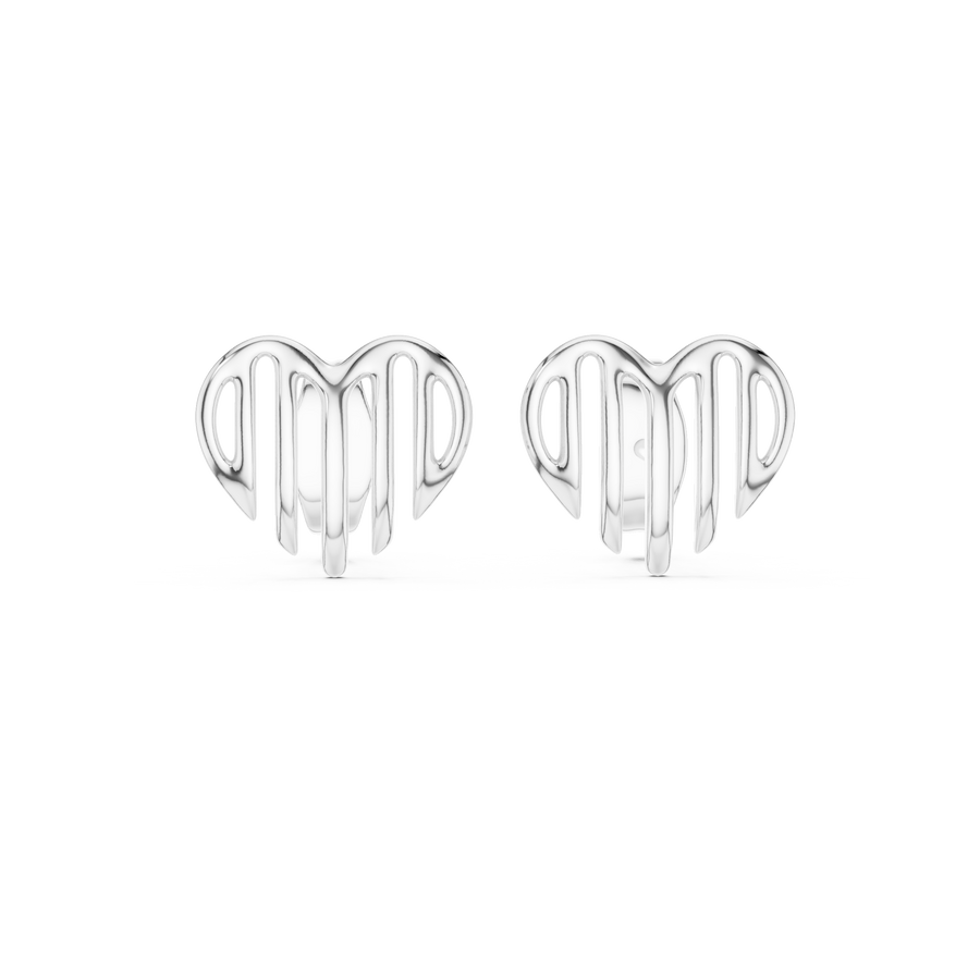Amara Sculpted Heart Diamond Earrings