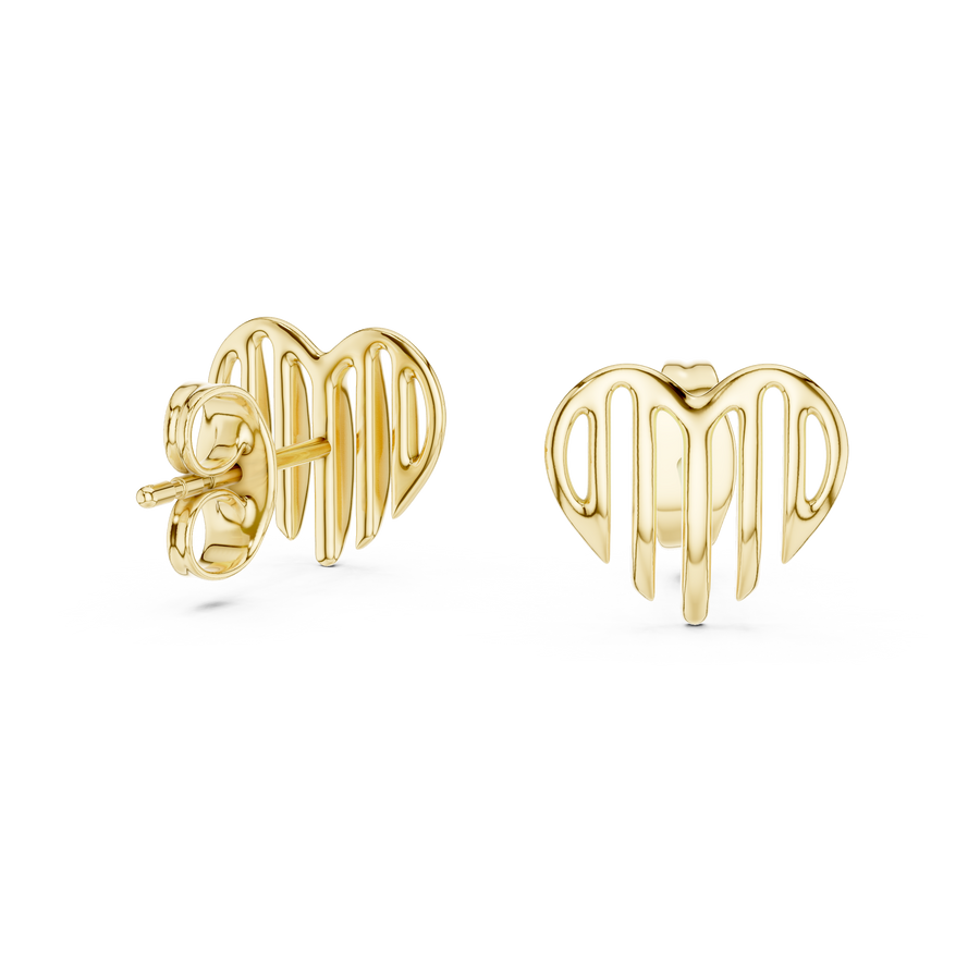 Amara Sculpted Heart Diamond Earrings