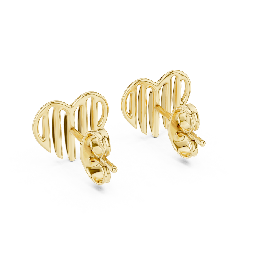 Amara Sculpted Heart Diamond Earrings