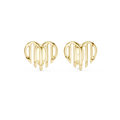 Amara Sculpted Heart Diamond Earrings