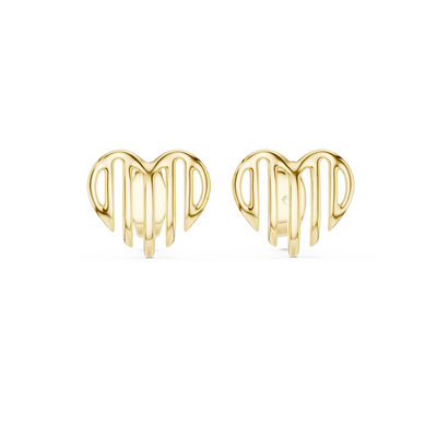 Amara Sculpted Heart Diamond Earrings - ZeeDiamonds