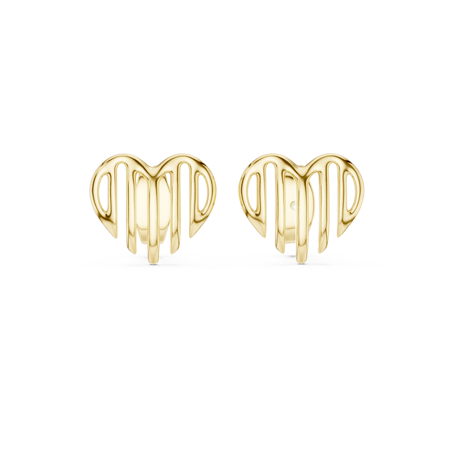 Amara Sculpted Heart Diamond Earrings