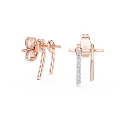 Elvarienne Curved U-Cut  Diamond Earrings - ZeeDiamonds