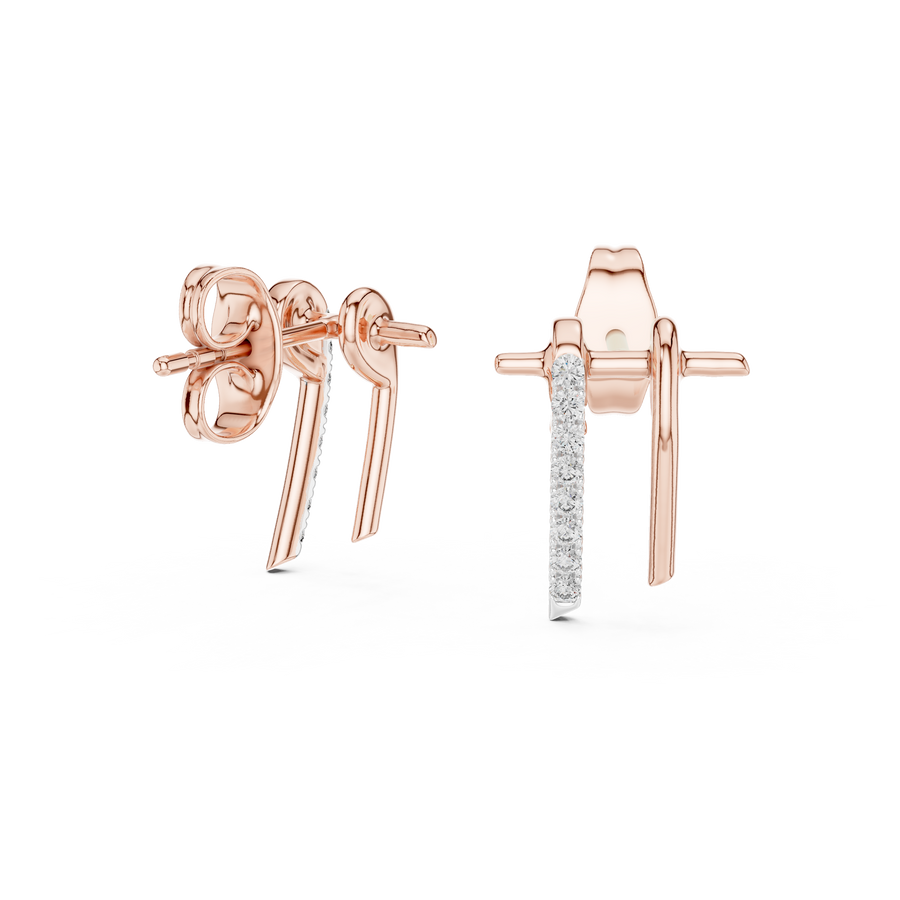 Elvarienne Curved U-Cut  Diamond Earrings
