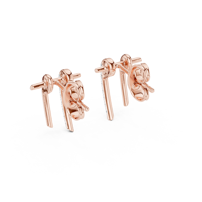 Elvarienne Curved U-Cut  Diamond Earrings - ZeeDiamonds
