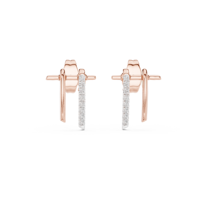Elvarienne Curved U-Cut  Diamond Earrings - ZeeDiamonds
