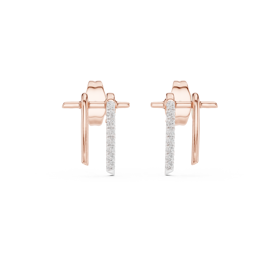 Elvarienne Curved U-Cut  Diamond Earrings