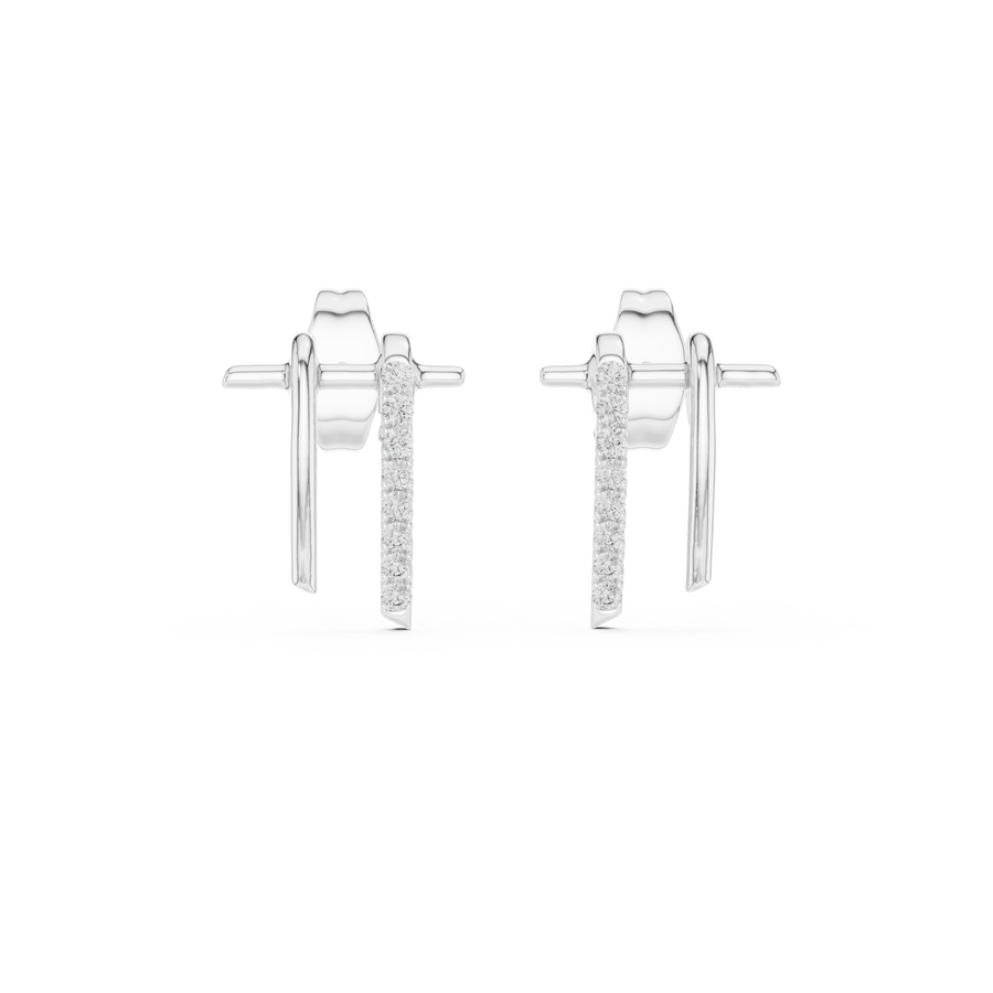 Elvarienne Curved U-Cut  Diamond Earrings