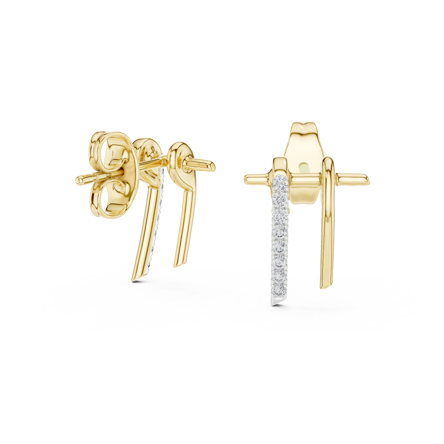 Elvarienne Curved U-Cut  Diamond Earrings