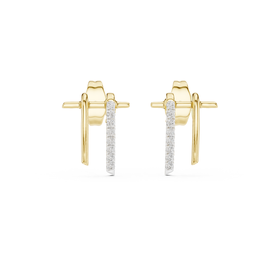 Elvarienne Curved U-Cut  Diamond Earrings