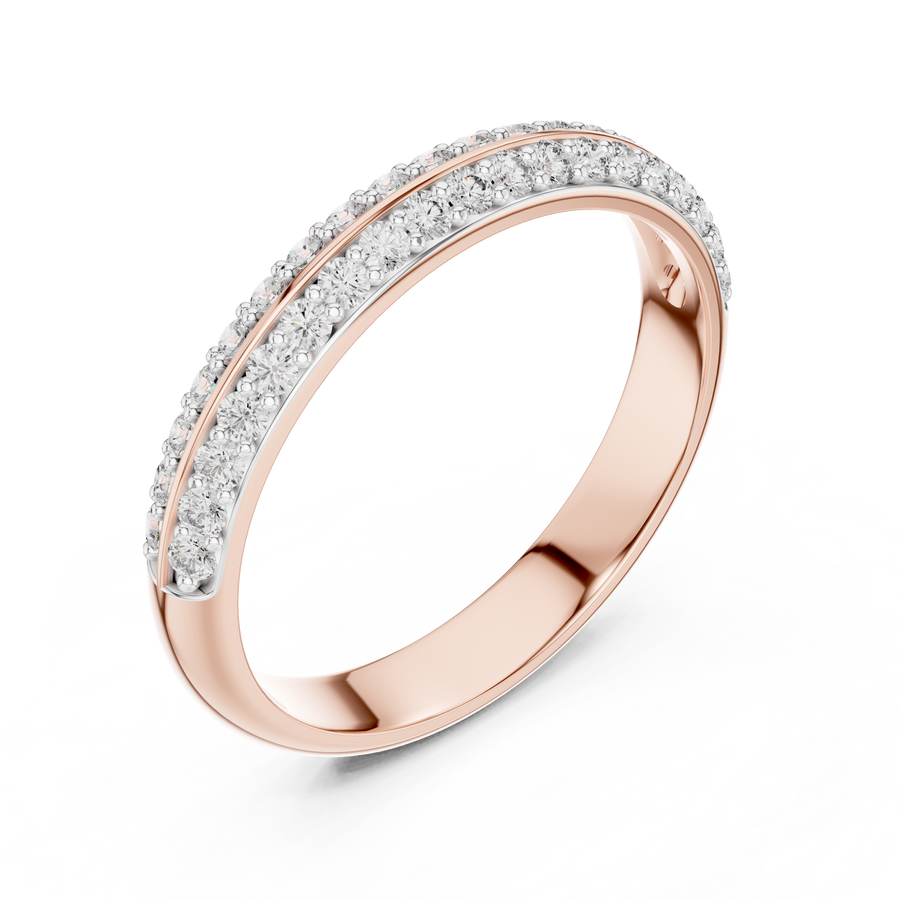Elvarielle Twin-Row Round  Diamond Ring
