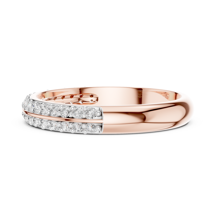 Elvarielle Twin-Row Round  Diamond Ring