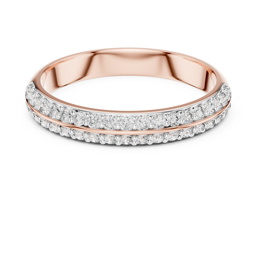 Elvarielle Twin-Row Round  Diamond Ring