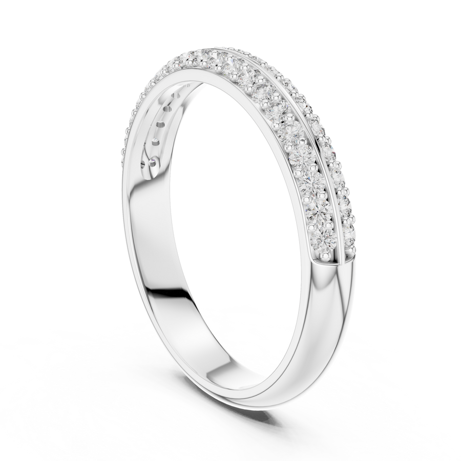 Elvarielle Twin-Row Round  Diamond Ring