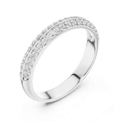 Elvarielle Twin-Row Round  Diamond Ring
