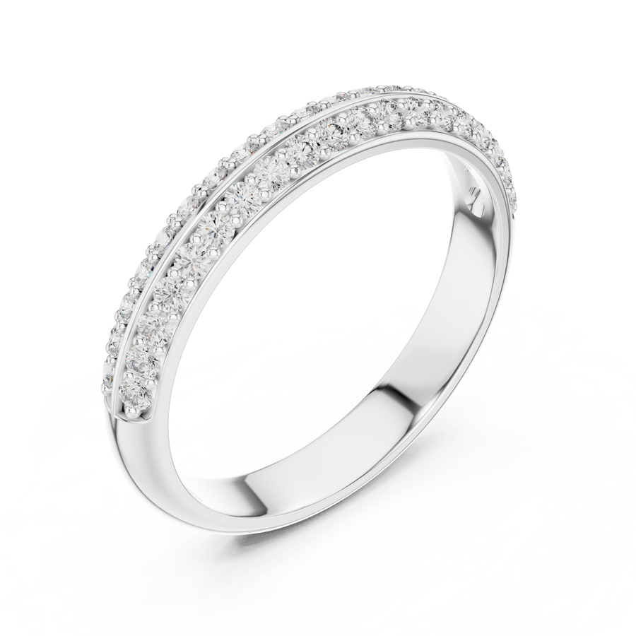 Elvarielle Twin-Row Round  Diamond Ring
