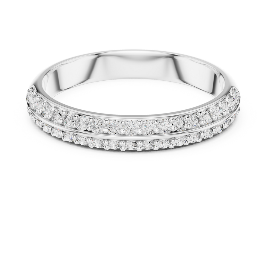 Elvarielle Twin-Row Round  Diamond Ring