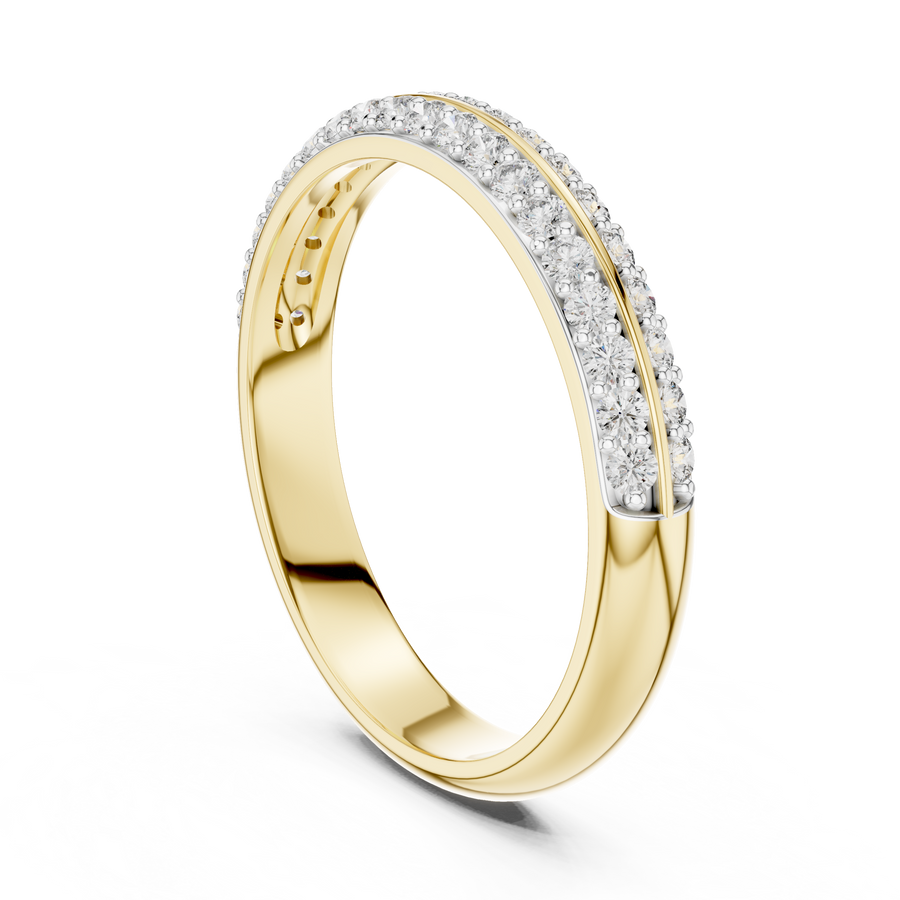 Elvarielle Twin-Row Round  Diamond Ring