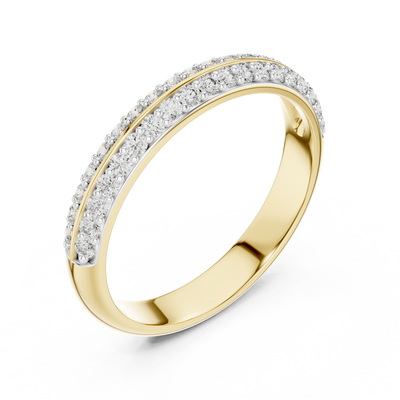 Elvarielle Twin-Row Round  Diamond Ring