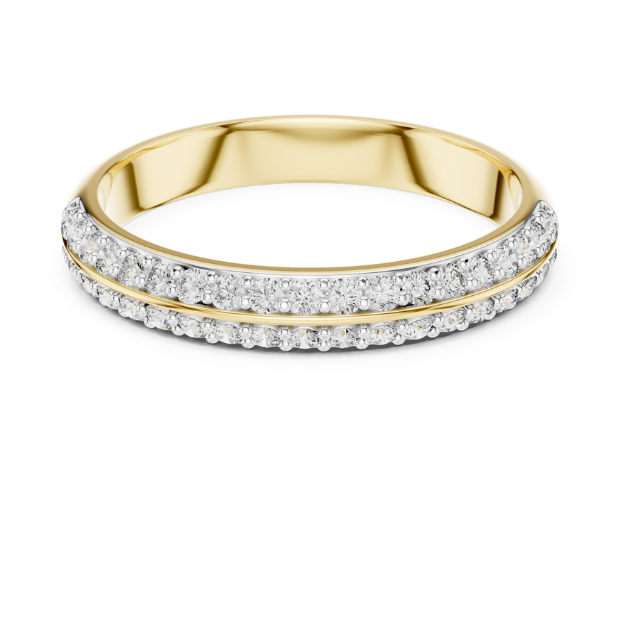 Elvarielle Twin-Row Round  Diamond Ring