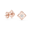 Aurevielle Square Floral  Diamond Earrings
