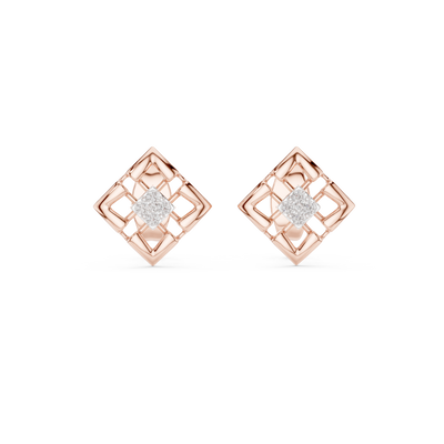 Virellienne Filigree Pavé  Diamond Earrings - ZeeDiamonds