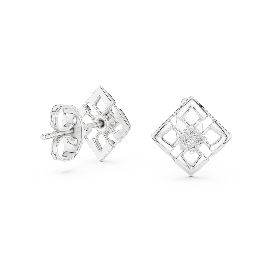 Virellienne Filigree Pavé  Diamond Earrings
