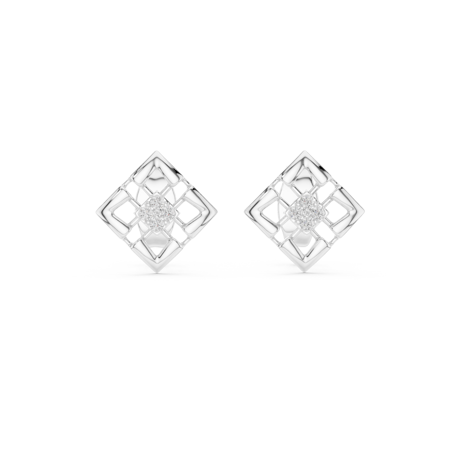 Virellienne Filigree Pavé  Diamond Earrings