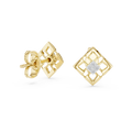 Aurevielle Square Floral  Diamond Earrings
