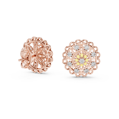 Seravienne Ornate Filigree Diamond Earrings