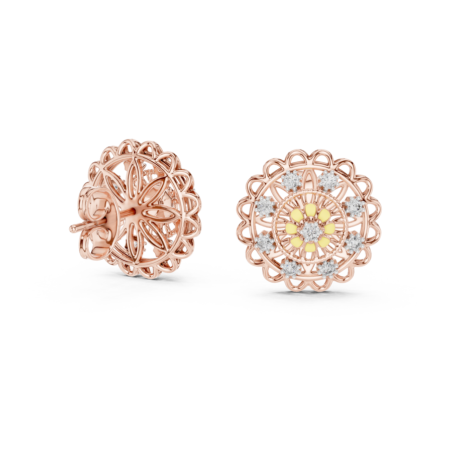 Seravienne Ornate Filigree Diamond Earrings