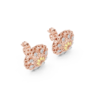 Seravienne Ornate Filigree Diamond Earrings